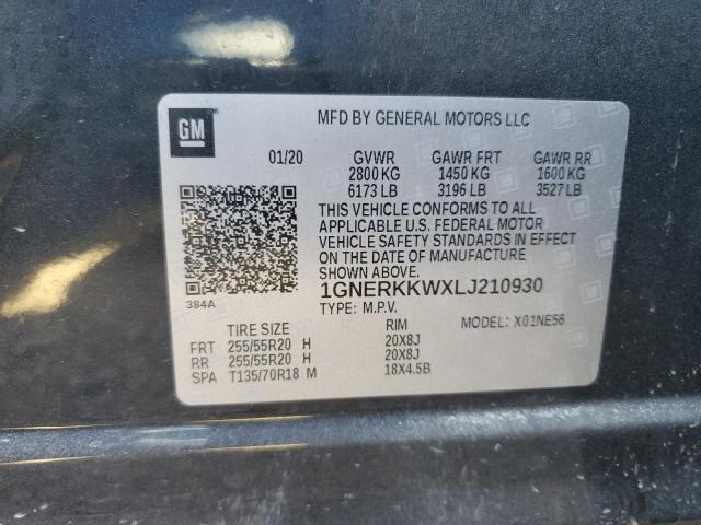 1GNERKKWXLJ210930 Chevrolet Traverse Premier