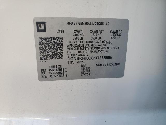  CHEVROLET SUBURBAN 2019 Білий