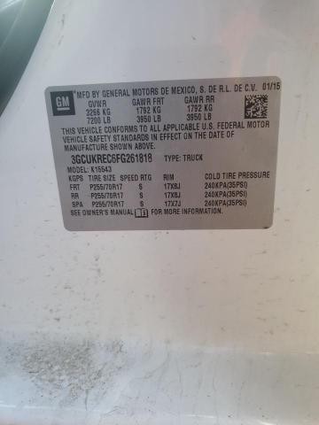 3GCUKREC6FG261818 Chevrolet Silverado K1500 Lt