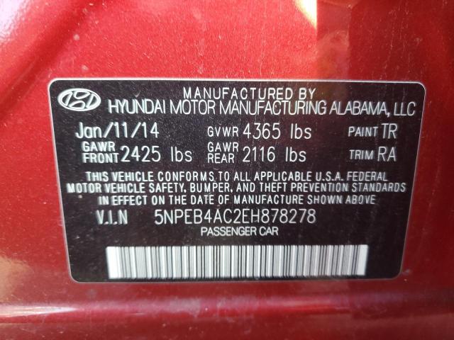 5NPEB4AC2EH878278 Hyundai SONATA GLS