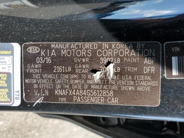 KNAFX4A84G5612858 KIA FORTE EX
