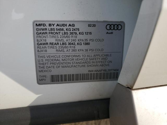 WA1ANAFY6L2077404 2020 AUDI Q5, photo no. 12