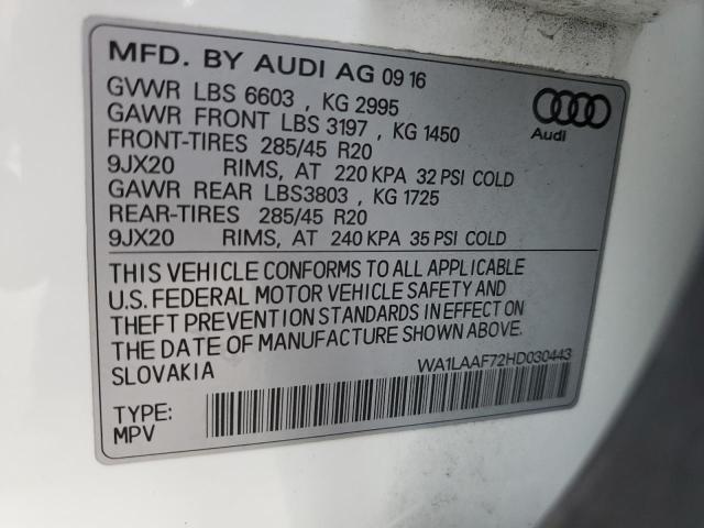 WA1LAAF72HD030443 2017 AUDI Q7, photo no. 13