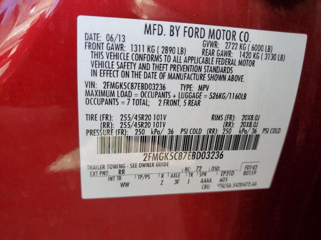 2014 FORD FLEX SEL #2206949115