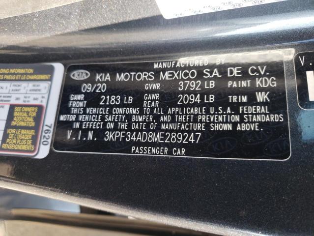 3KPF34AD8ME289247 KIA Forte Gt Line