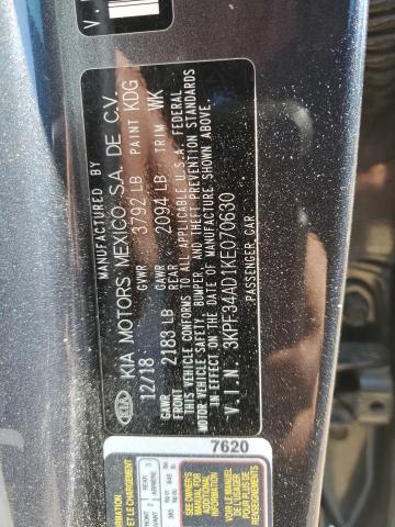 3KPF34AD1KE070630 KIA Forte Gt Line