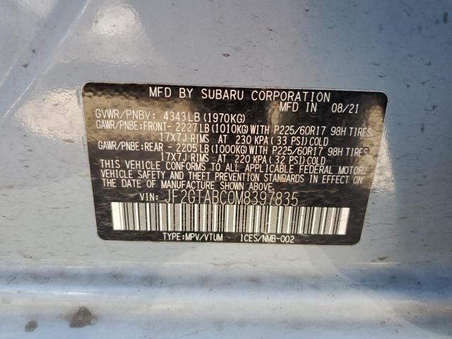 2021 SUBARU CROSSTREK - JF2GTABC0M8397835