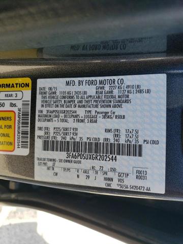 VIN 3FA6P0SUXGR202544 2016 Ford Fusion, Titanium Phev no.12