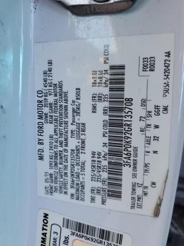 3FA6P0K92GR135708 Ford Fusion Titanium