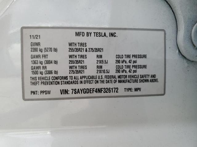 7SAYGDEF4NF326172 Tesla Model Y