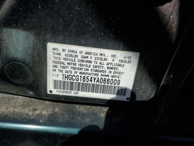 1HGCG1654YA066009 | 2000 Honda accord ex