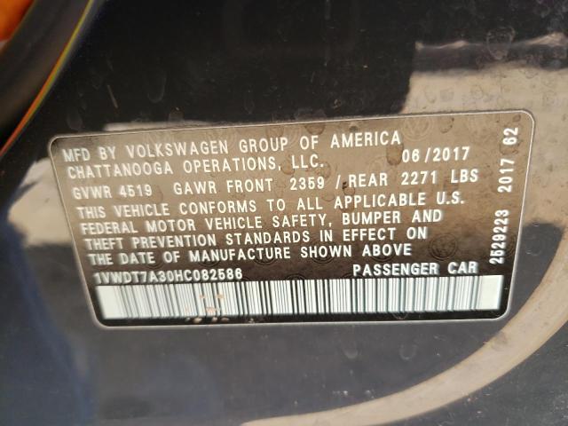 1VWDT7A30HC082586 | 2017 VOLKSWAGEN PASSAT R-L