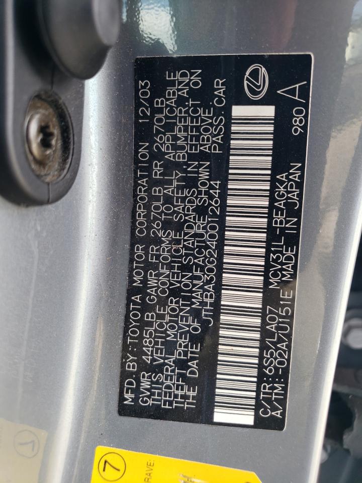 JTHBA30G240012644 2004 Lexus Es 330