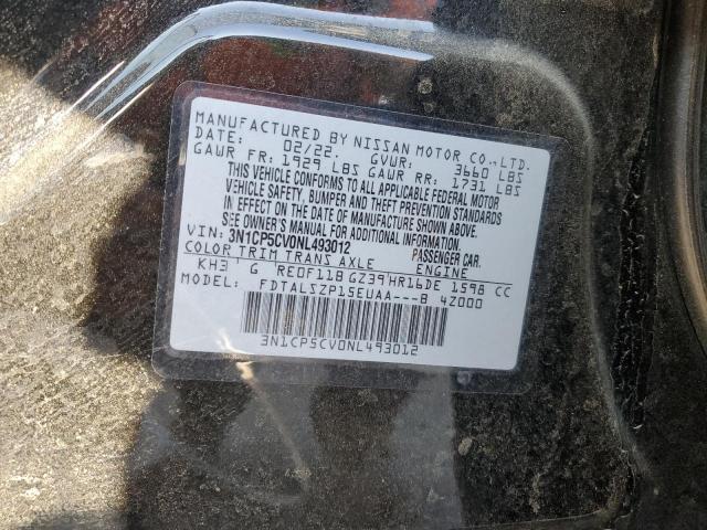 3N1CP5CV0NL493012 Nissan KICKS SV