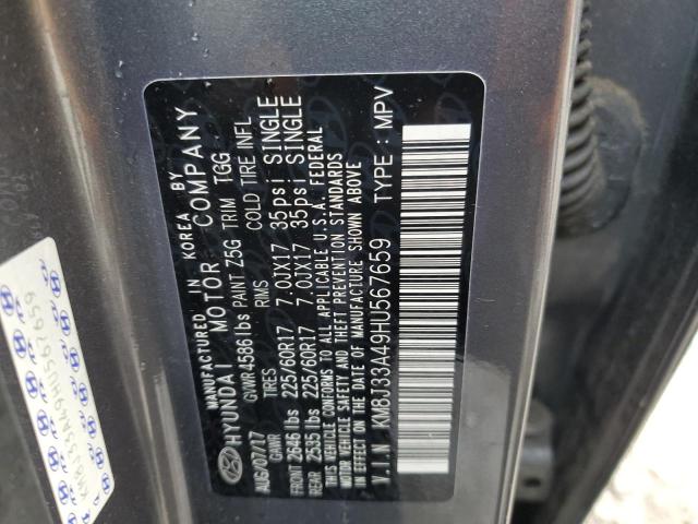 2017 HYUNDAI TUCSON LIM - KM8J33A49HU567659