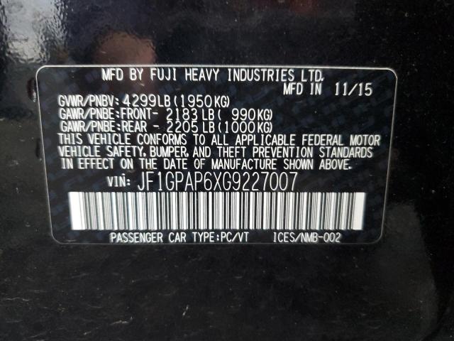 JF1GPAP6XG9227007 Subaru Impreza Sport Premium