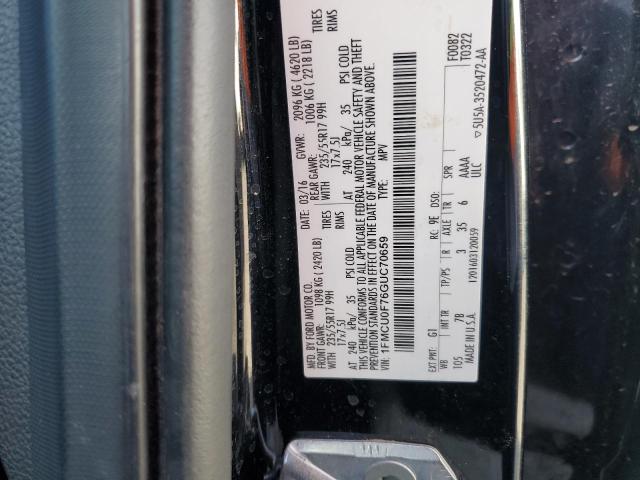 1FMCU0F76GUC70659 | 2016 Ford escape s