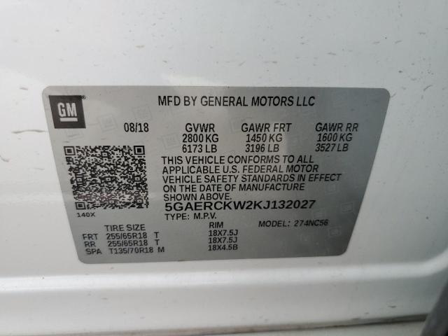 5GAERCKW2KJ132027 Buick Enclave Premium