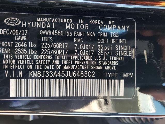 KM8J33A45JU646302 | 2018 HYUNDAI TUCSON SEL