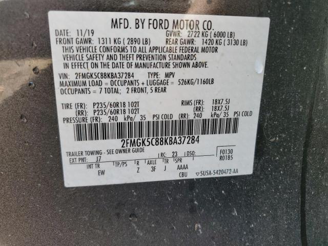 2FMGK5C88KBA37284 Ford FLEX SEL