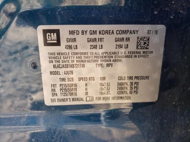 KL4CJASB1KB721749 Buick Encore Preferred