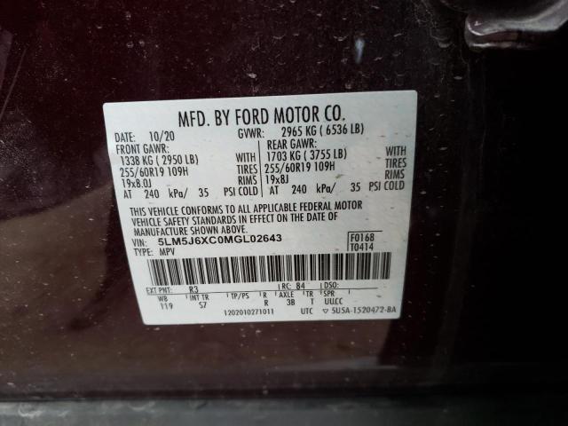 2021 LINCOLN AVIATOR 5LM5J6XC0MGL02643