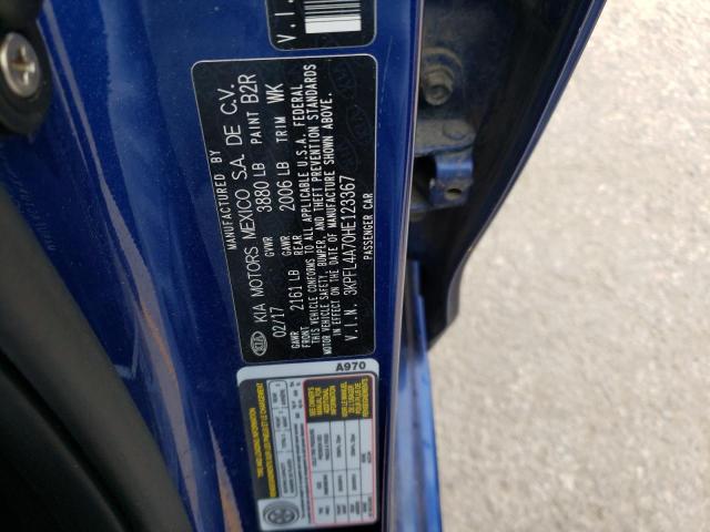 3KPFL4A70HE123367 KIA FORTE LX