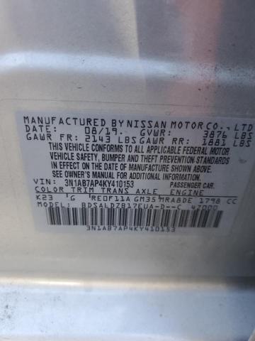 3N1AB7AP4KY410153 Nissan SENTRA S