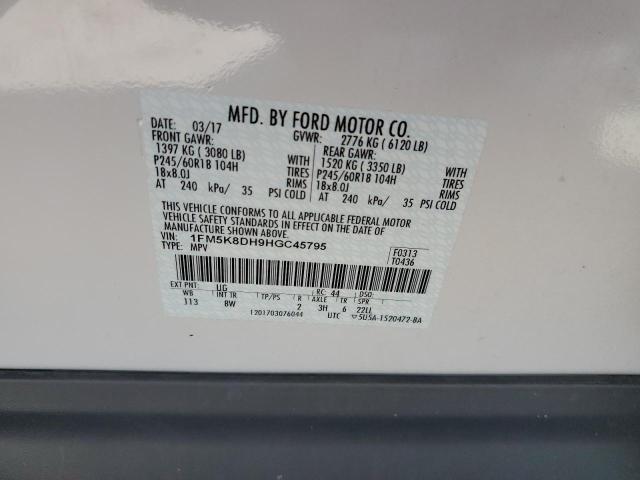 1FM5K8DH9HGC45795 Ford EXPLORER XLT