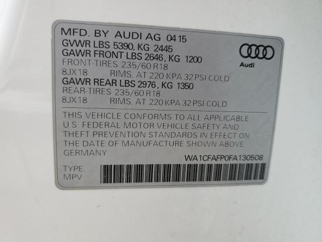 WA1CFAFP0FA130508 2015 AUDI Q5, photo no. 13