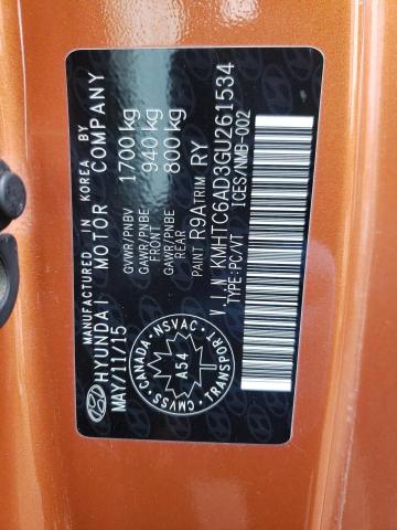 2016 Hyundai Veloster VIN: KMHTC6AD3GU261534 Lot: 70123263