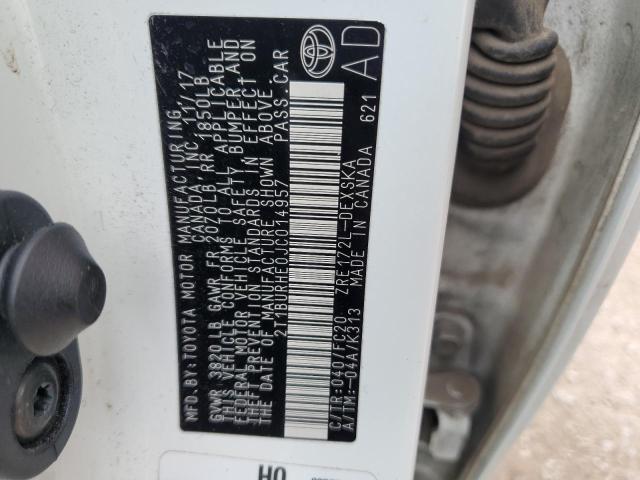 2T1BURHE0JC014957 Toyota COROLLA L
