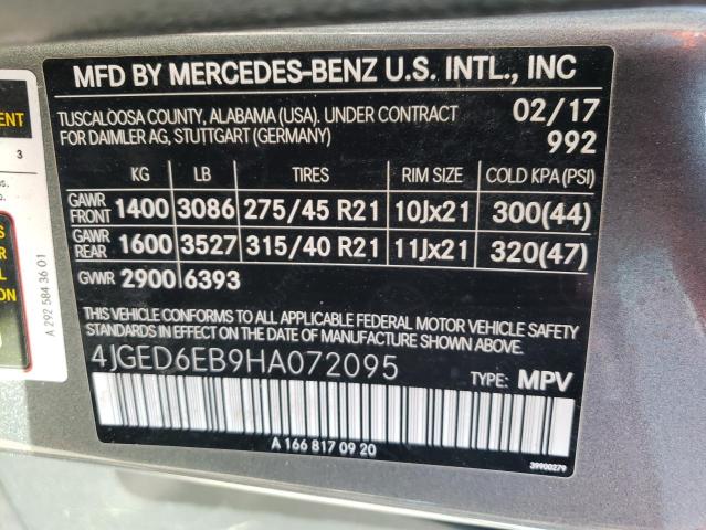 4JGED6EB9HA072095 Mercedes-Benz Gle Coupe 43 Amg