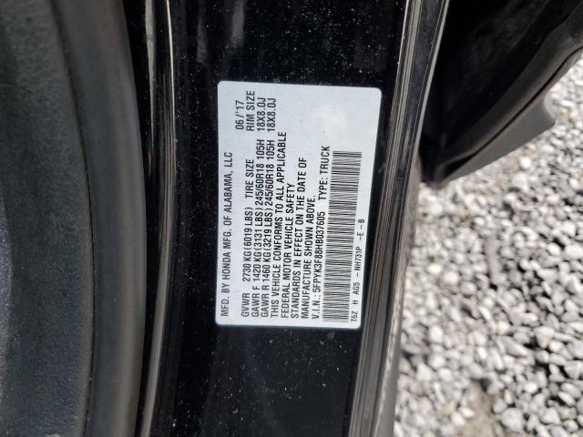 2017 HONDA RIDGELINE - 5FPYK3F88HB037605
