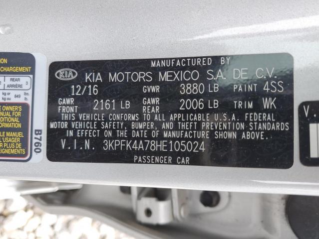 3KPFK4A78HE105024 | 2017 KIA forte lx