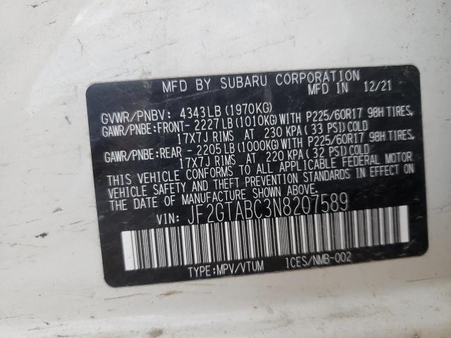 JF2GTABC3N8207589 Subaru Crosstrek