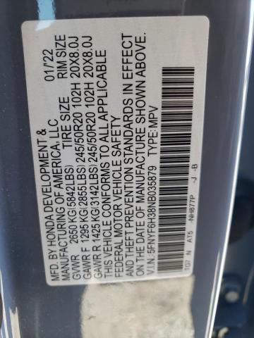  HONDA PILOT 2022 Синій