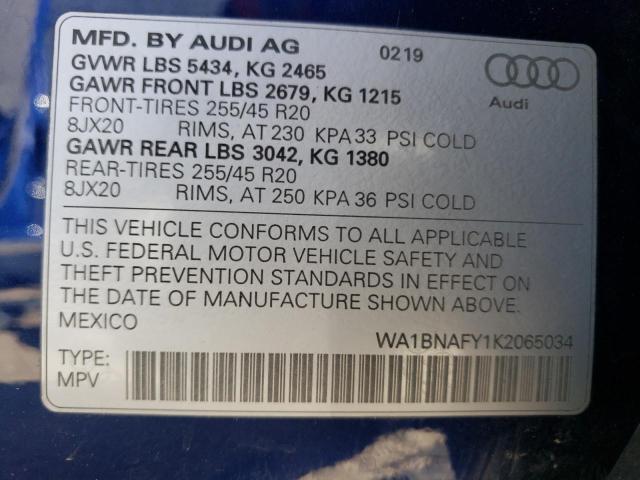 WA1BNAFY1K2065034 2019 AUDI Q5, photo no. 14