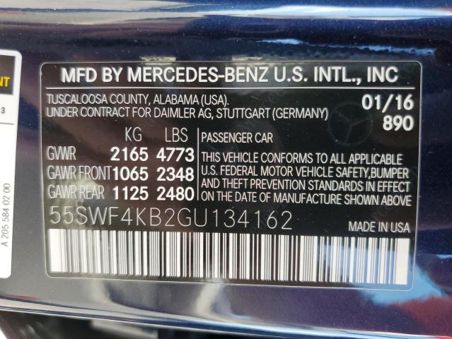 55SWF4KB2GU134162 2016 MERCEDES-BENZ C-CLASS, photo no. 12