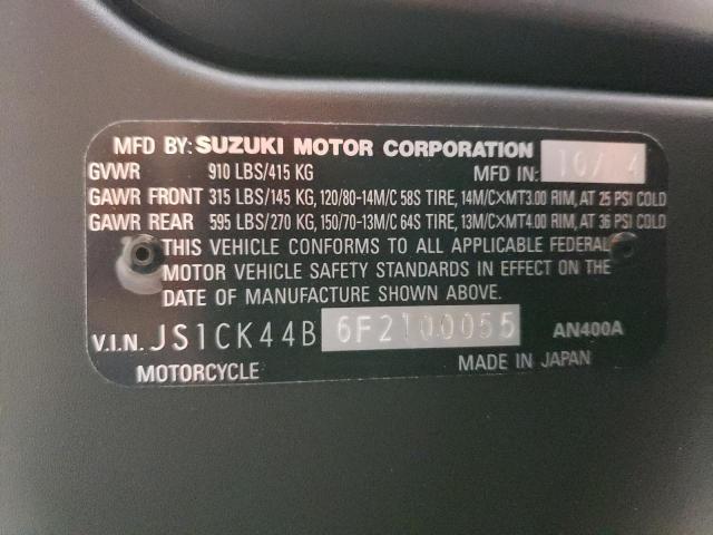 2015 SUZUKI AN400 A JS1CK44B6F2100055