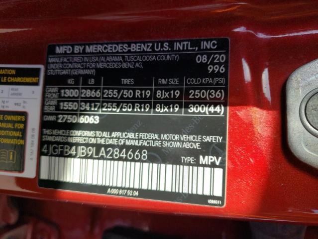 4JGFB4JB9LA284668 Mercedes-Benz GLE 350