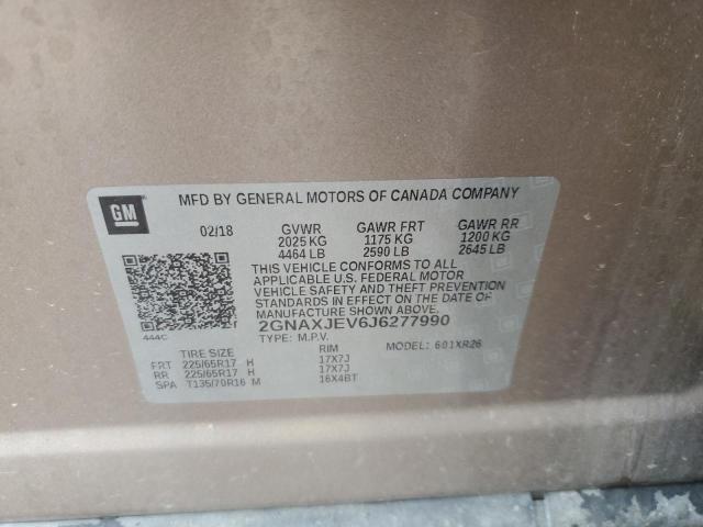 2018 CHEVROLET EQUINOX 4D 2GNAXJEV6J6277990