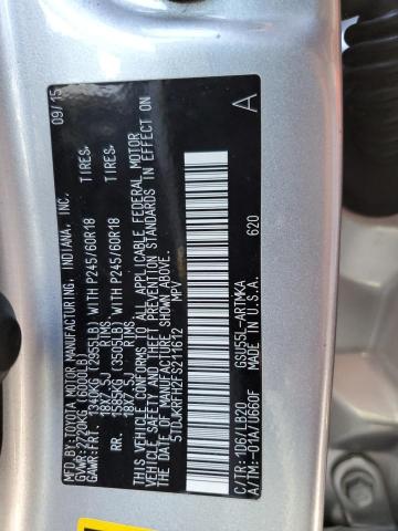 5TDJKRFH2FS211612 Toyota Highlander Xle