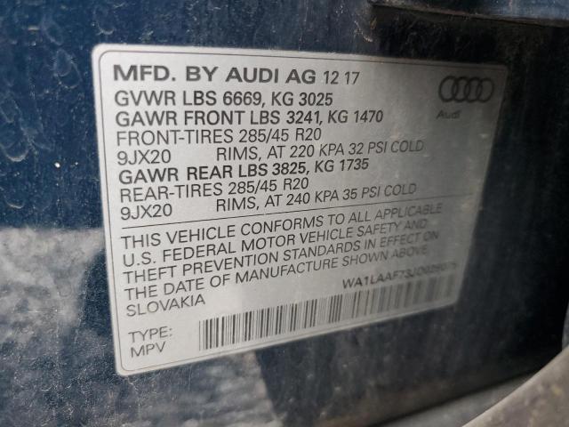 WA1LAAF73JD028075 2018 AUDI Q7, photo no. 12