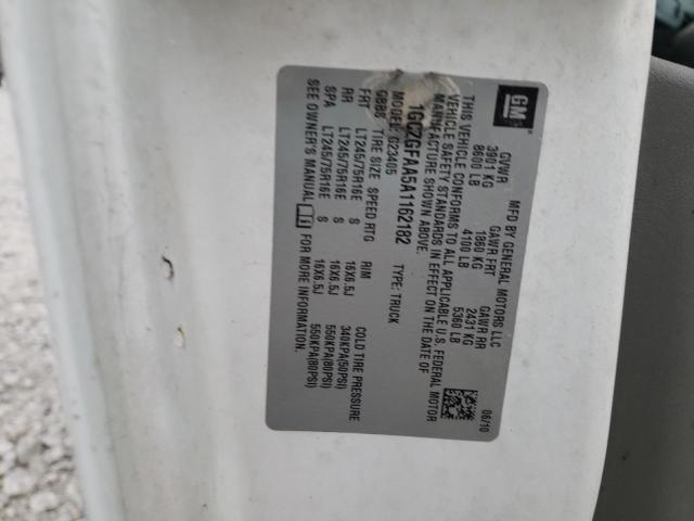 1GCZGFAA5A1162182 2010 Chevrolet Express G2500