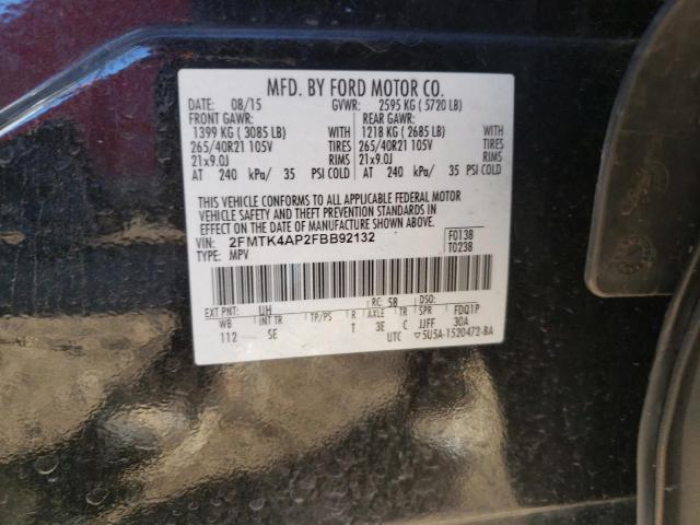 2FMTK4AP2FBB92132 2015 FORD EDGE, photo no. 13