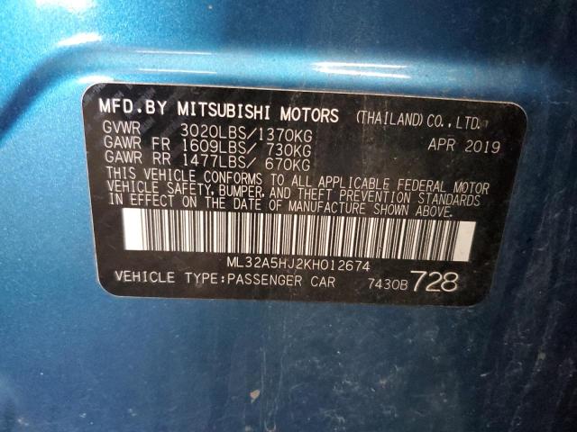2019 MITSUBISHI MIRAGE LE ML32A5HJ2KH012674