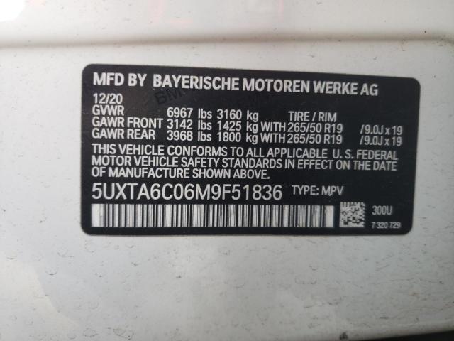 5UXTA6C06M9F51836 2021 BMW X5, photo no. 12