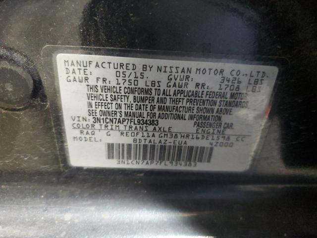 3N1CN7AP7FL934383 Nissan VERSA S
