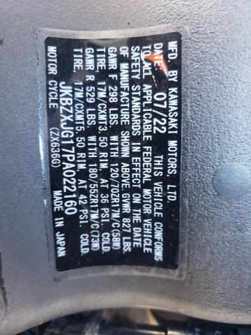 2023 KAWASAKI ZX636 K - JKBZXJG17PA022160